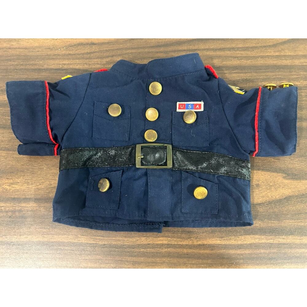 Build A Bear Marines Dress Blues Military Uniform‎ Jacket Coat Navy USMC Top USA